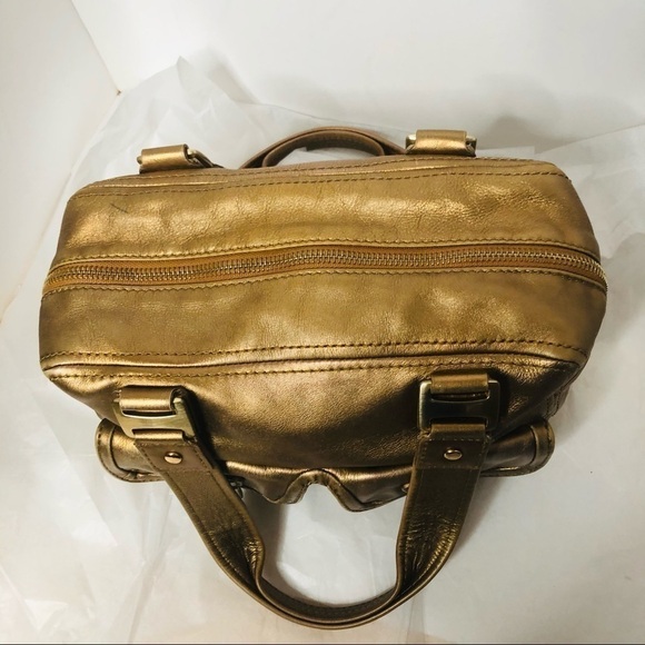 Michael Michael Kors sunburst gold/brass satchel - Picture 7 of 11